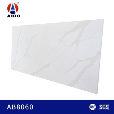 White Calacatta Bathroom Vanity Top with Lightning Pattern Quartz