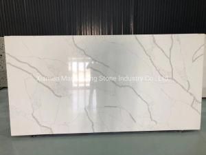 Artificial Stone Calacatta White Quartz Slabs for Hospitality Residential Vanity Tops Kitchen Cabinets