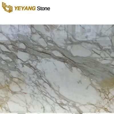 Popular Color Calacatta Gold Marble Tiles for Kitchen/Bathroom/Wall/Floor/Covering