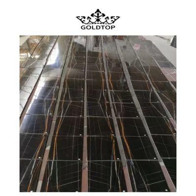 Natural Stone Polished Indoor Decoration Laurent Black Slab Marble Floor Tiles