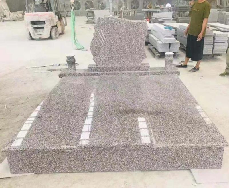 Black/Grey/Dark Grey/Pink Color Granite Open Book Tombstone with Different Designs