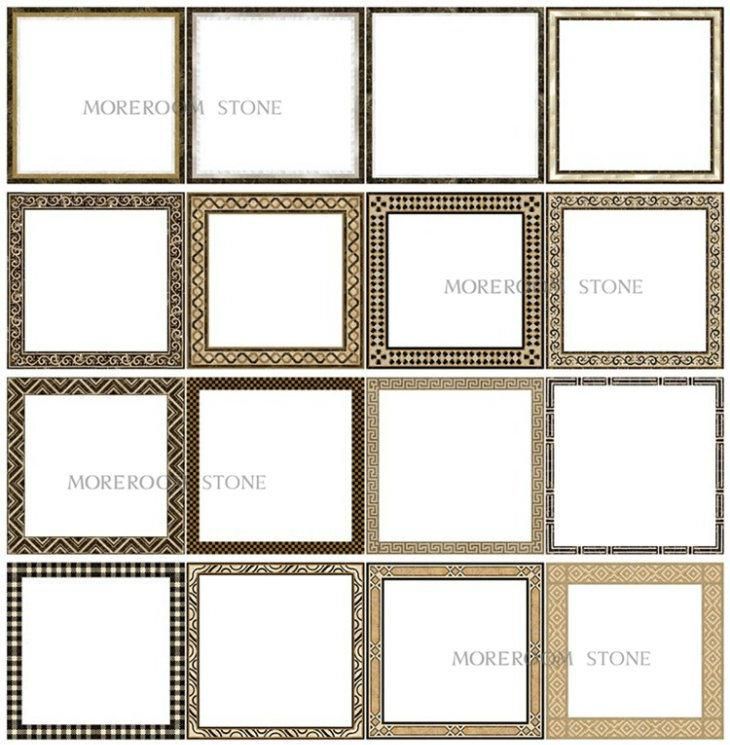 Beige Marble Mosaic Border Flooring Design