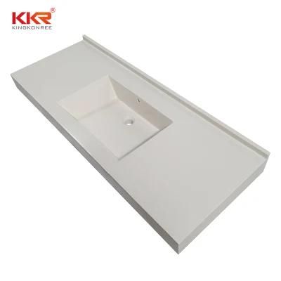 75inch Solid Surface Stone Quartz Top Bathroom Vanity for Project