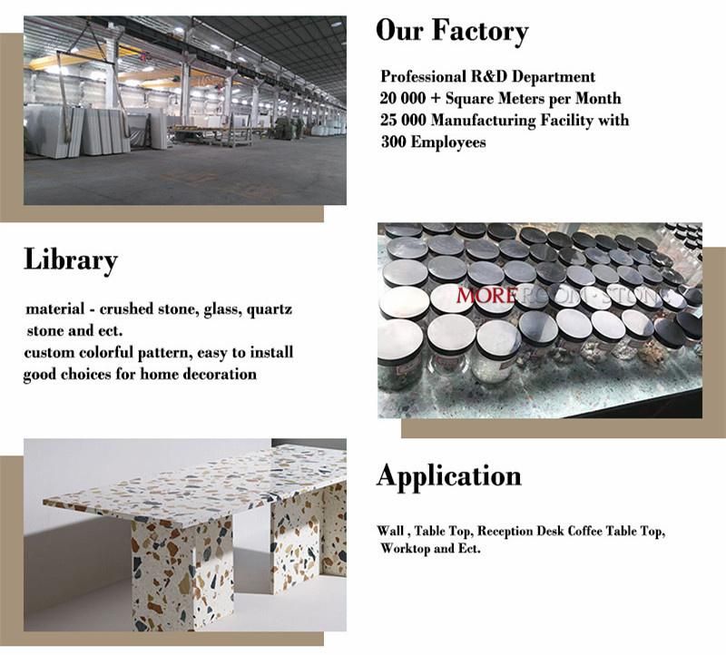 Crushed Marble and Glass Chip Terrazzo Mosaic Tiles Wall
