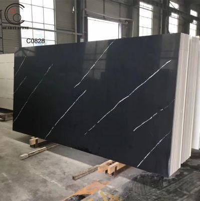Nobel Marble Imitation Black Quartz Stone Panel