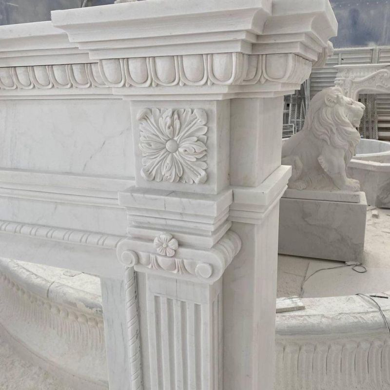 Hand Carved Factory Price Marble Stone Fireplace Fireplace Surround Decoration