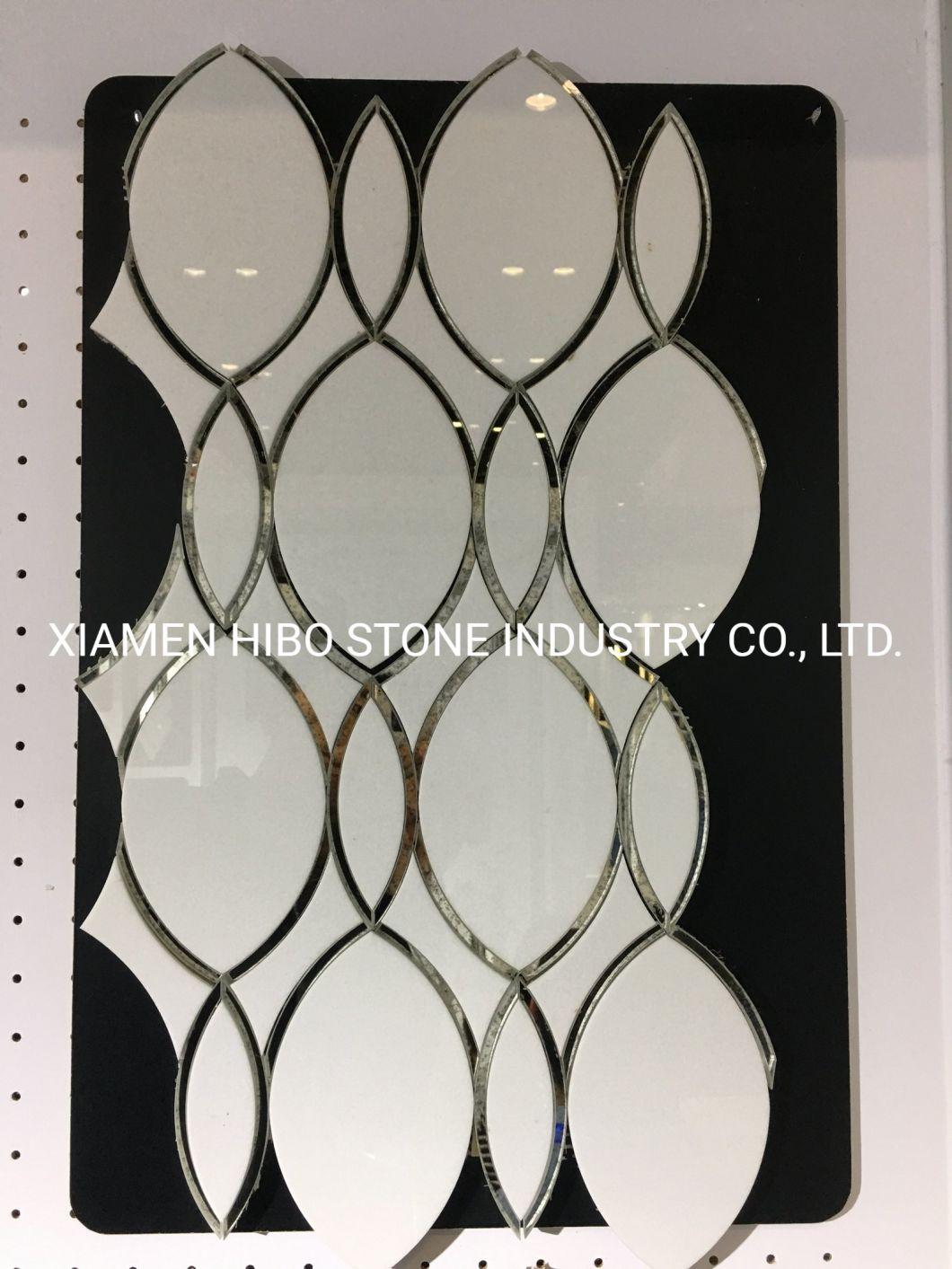 Luxury Calacatta Gold Watejet Mosaic Backsplash Wall Tile