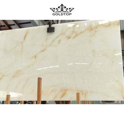Natural Stone Hot Sales Polished White Onyx Marble Floor Tiles/Tabletop /Wall Tiles/Countertop/Slab Tiles