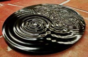 Black Color Wave Texture Waterscape Basalt