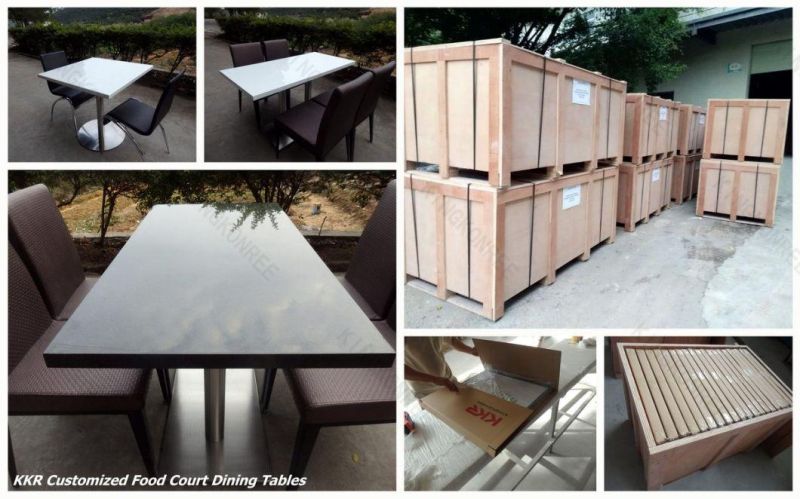 Kkr Cafeteria Fast Food Tables Chairs Restaurant Artificial Marble Like Table Tops