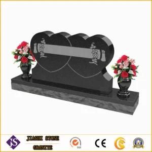 Low Price Black Granite Heart Shaped Headstone and Monument
