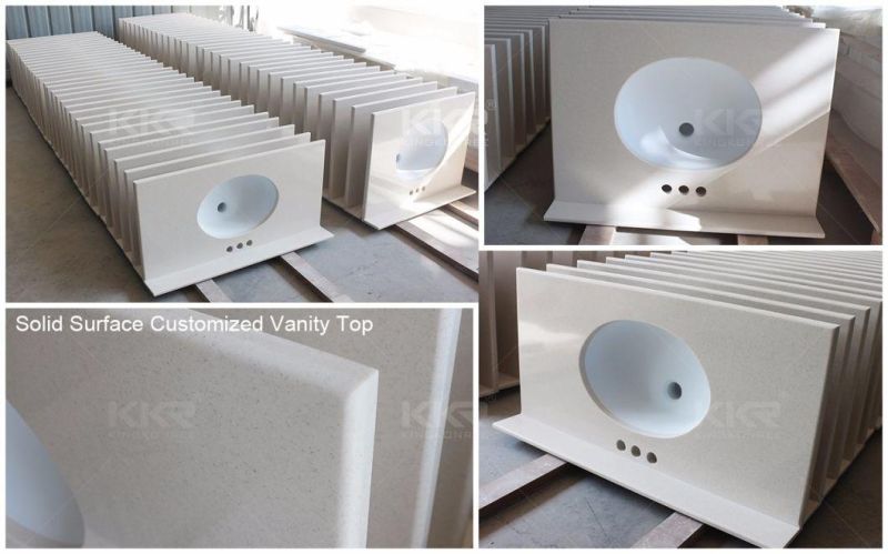 Ada Vanity Customized Black Solid Surface Square Vanity