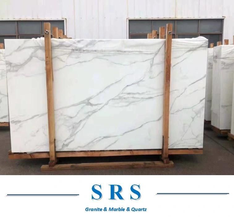 Artificiall Stone Calacatta Marble Nano Crystallized Glass for Slab/Countertop/Vanity Tops/Floors