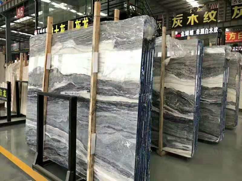 Popular Natural Chinese Totem Grey Marble Slab and Tile for Hotel Wall Floor Decorate