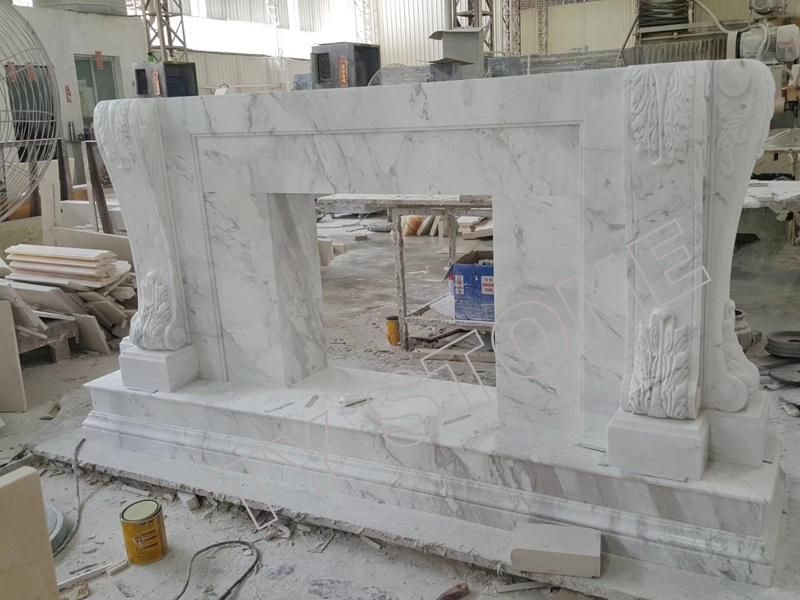 Marble Fireplace Surround and Fireplace Mantel
