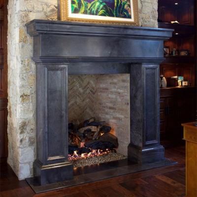 Nero Marquina Marble Italian Tuscan Carving Fireplace
