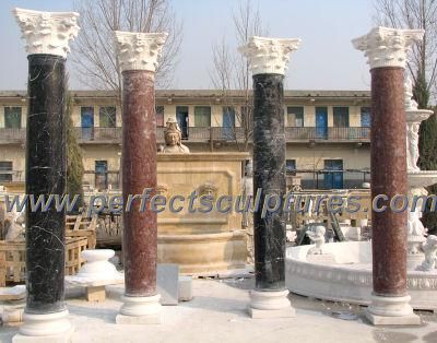 Garden Home Architectural Decorative Carved Stone Roman Pillars Marble Carving Greek Tapered Column for Indoor Outdoor Decoration (QCM118)