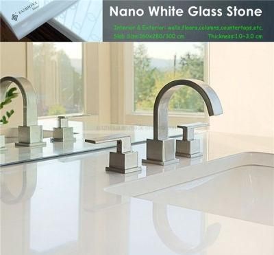 White Crystallized Glass Marble Slabs/Tile/Wall Cladding/Floor Covering/Interior Decoration/Stage Face Plate