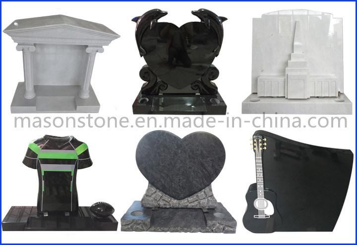 Fujian Manufacturer Customized Beautiful Heart Shape Headstone with Wing Carving