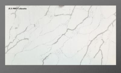 Kitchen Quartz Counetertop White Black and Grey Color