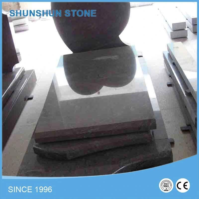 Customized Natural Hungarian Style Black Granite Tombstone