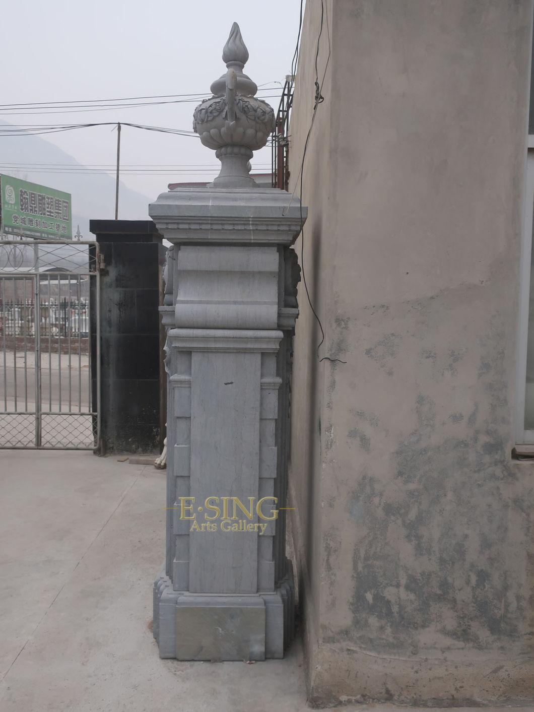 Sandstone Large Building Entrance Roman Round Columns Design