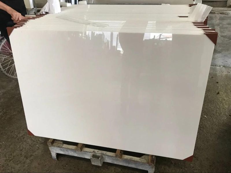 High Glossy White Nano Crystallized Marble Stone Slabs/Tile Interior Decoration