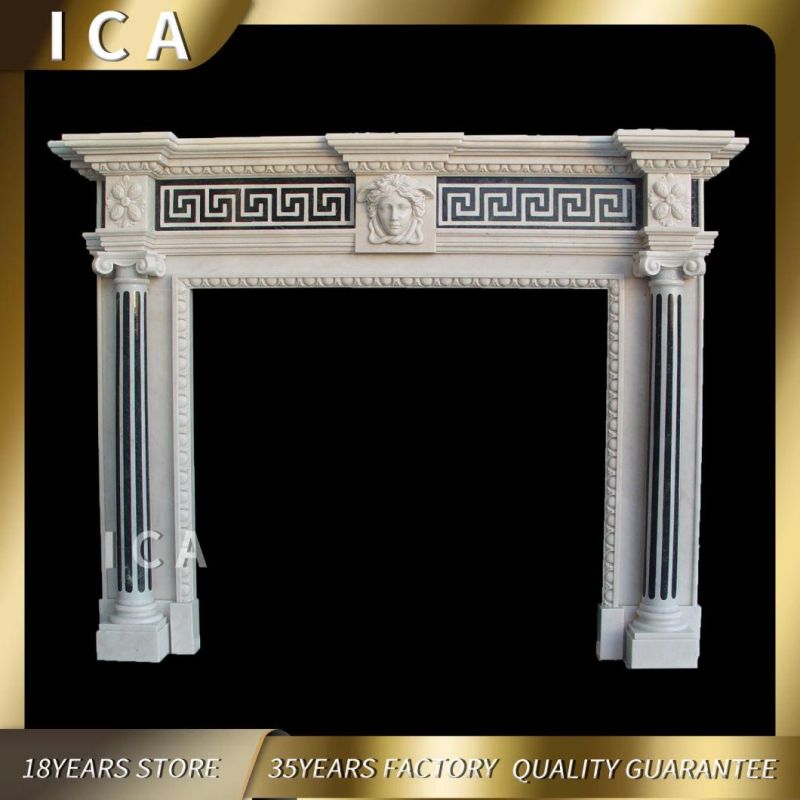 Indoor Mix Color Marble Fireplace Mantel for Decoration