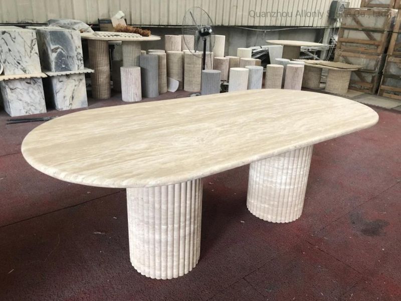 Home Furniture Matt Travertine Marble Coffee Table for Living Room