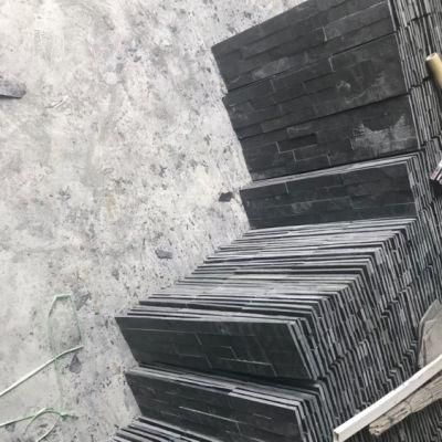 Cheap Black Grey Color Exterior Decorative Culture Slate Wall Stone Tile