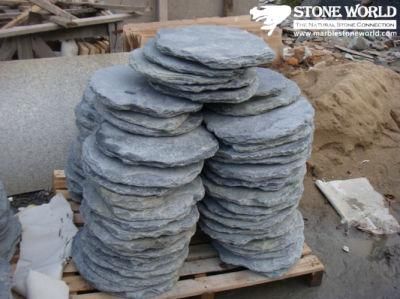 Natural Black Round Step Flagstone Paving for Outdoor Park