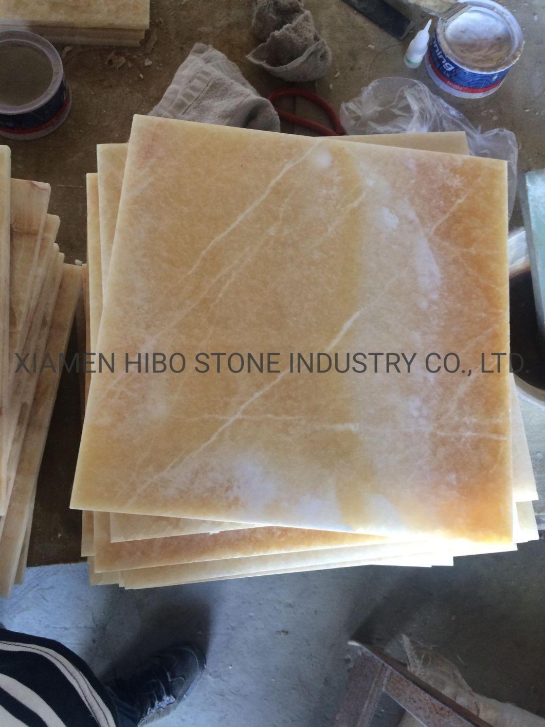 Natural Stone Beige Honey Onyx Polished 12X12 Wall and Floor Tile