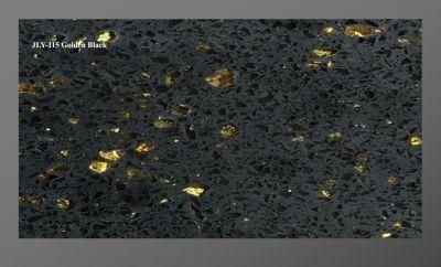 Golden Black Quartz Countertop Slab 10% Discount