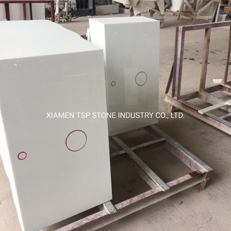 Nano White Marble Stone Glass Panel (NG008)