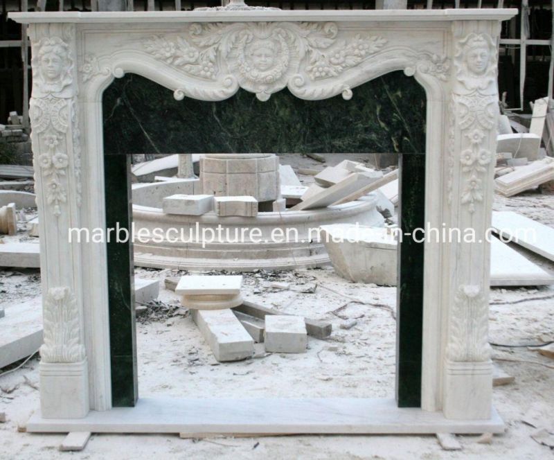 High Quality New Decoration Stone Sculpture Marble Fireplace (SYMF-026)