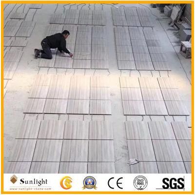 Natural White/Grey Wooden Marble for Walling and Flooring Slab Tiles