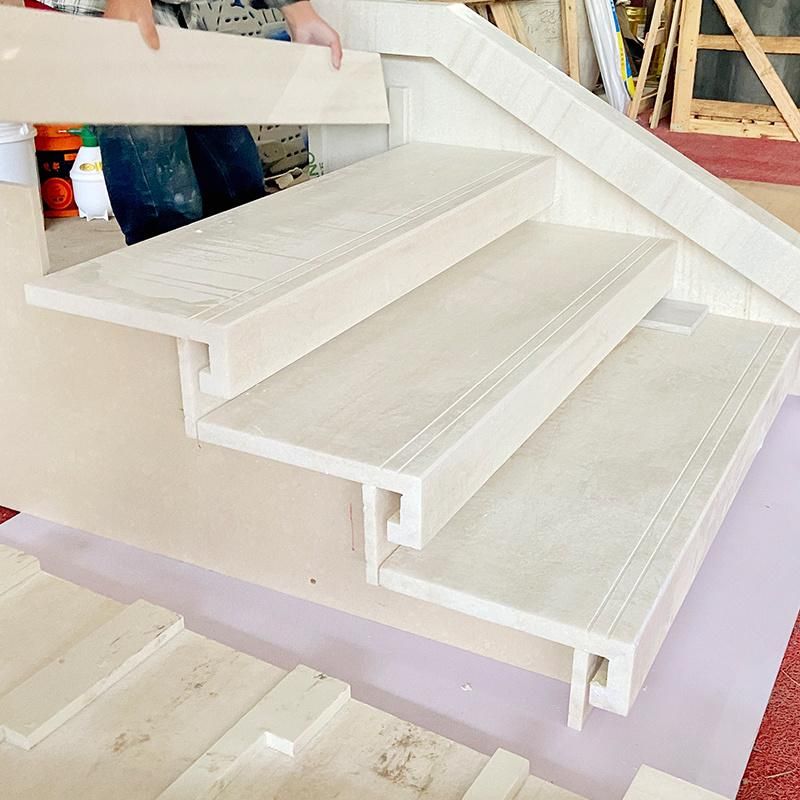 Factory Outlet White Eurasian Wood Grain Marble Stairs and Ladder Customizable Natural Marble Stairs Marble Staircase