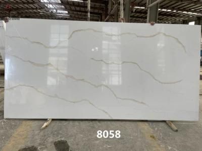3200X1600 Calacatta Gold Artificial Quartz Stone Slab for Kitchen Countertop
