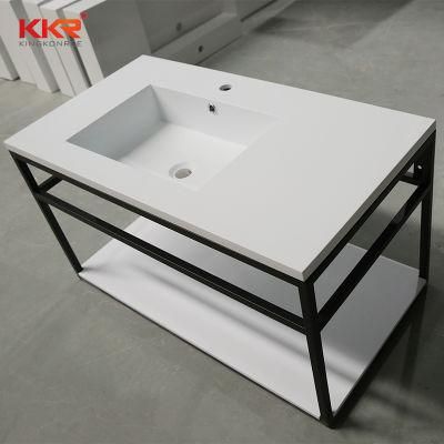 White Colour Solid Surface Resin Stone Bathroom Vanity Top Artificial Stone Vanity Top