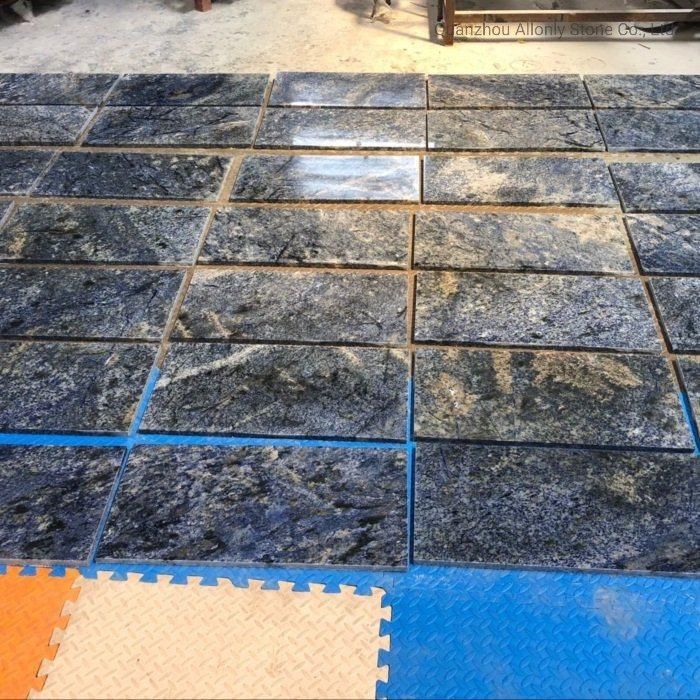 Luxury Villa Design Brazilian Sodalite Blue Granite Kitchen Countertop