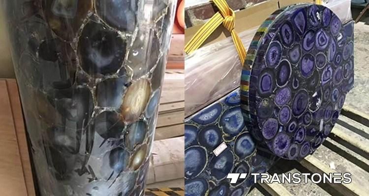 Interior Decorated Material Translucent Polished Natural Agate Sheet