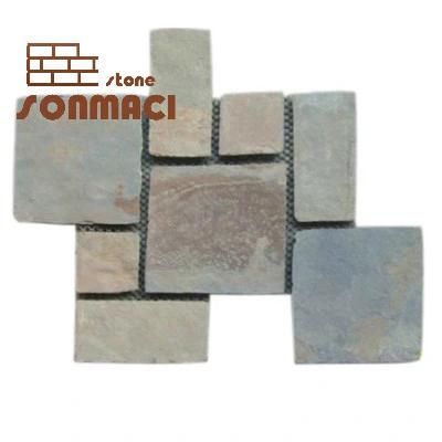 Mixed Color Stone Mosaic Flagstone Mats for House Decoration