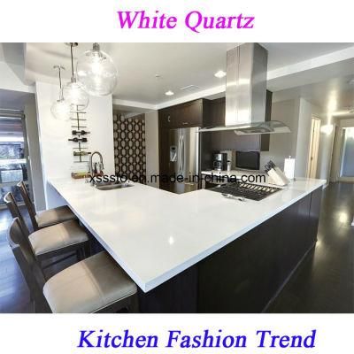 Popular Pure White Quartz Stone Countertops for Kitchen