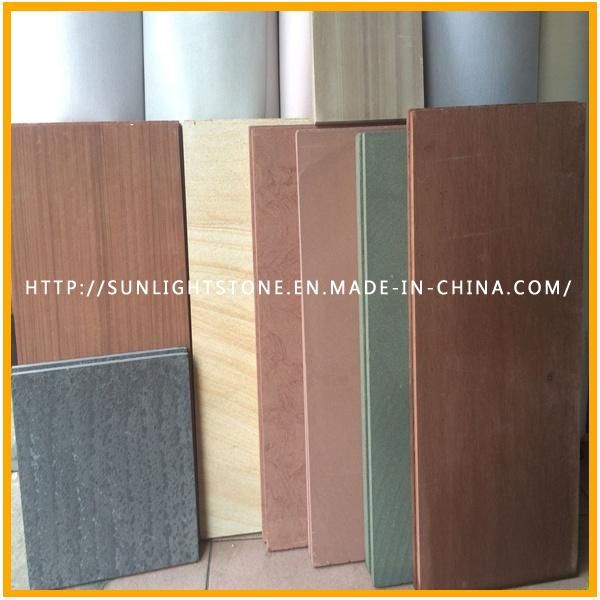 High-Quality Yellow Wooden Vien Sandstone Wall Tile