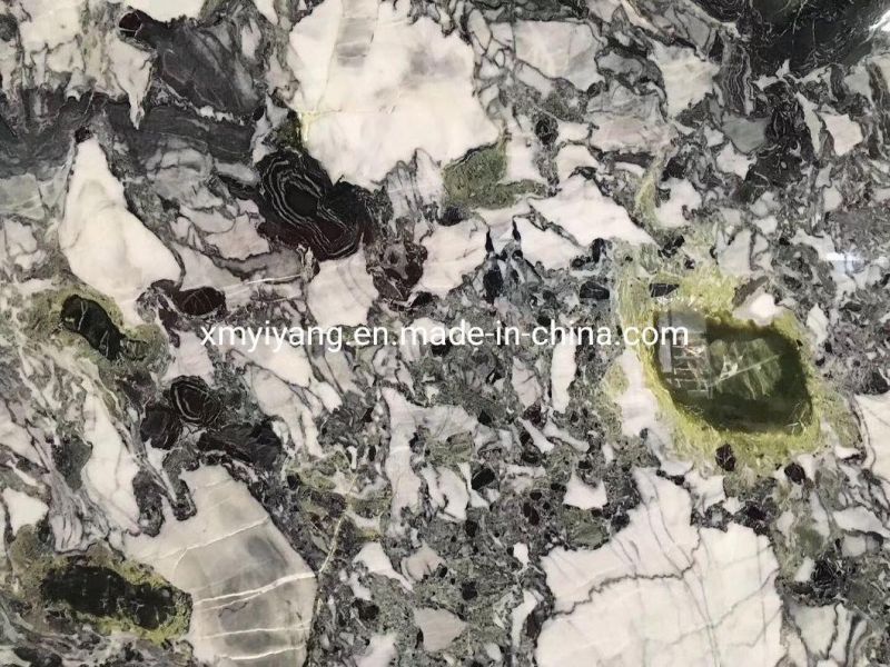 Natural White Beauty Green/White/Black/Grey Marble Slabs New Arrival