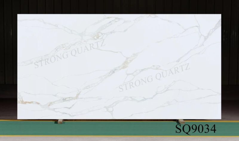 China 3200*1600mm Calacatta White/Black/Grey Artificial/Engineered Quartz Stone Slabs Price/Factory/Manufacturer