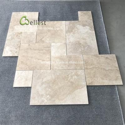 Cream Gold Travertine French Pattern Tiles