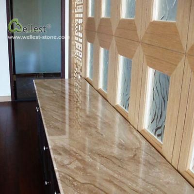 Beige Yellow Brown Windowsill Window Surround Countertops Flat Panel M822 Marble
