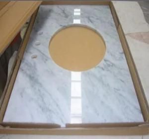 Bianco Carrara Marble Vanity Top in Carton Packing Tile/Slab