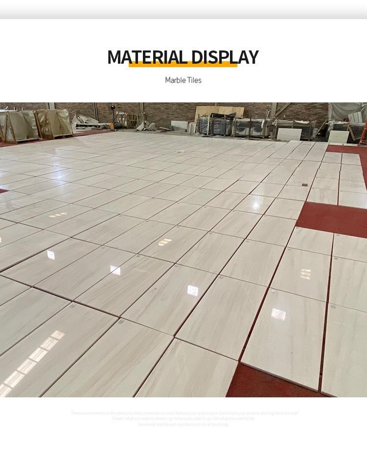 Own Quarry Top Popular Type White Natural Marble Slab White Wood White Marble Bathroom Wall Floor Tiles